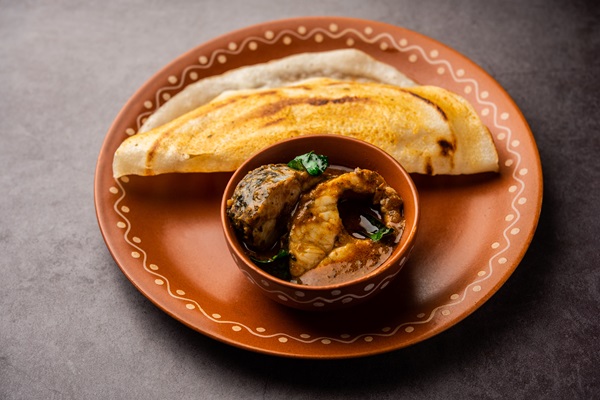 Dosa with Fish Curry recipe