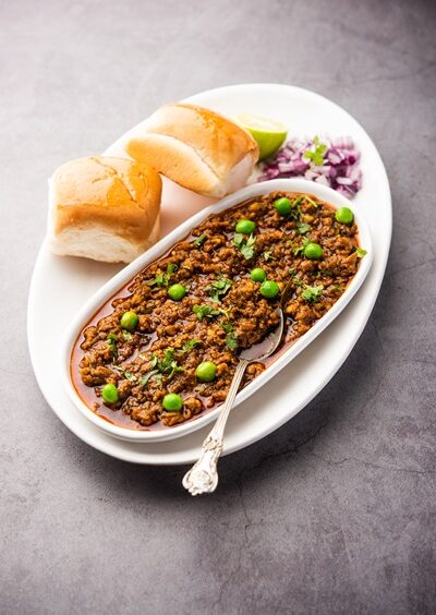 Indian street food Mutton Kheema Pav