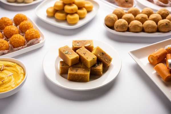 Indian Sweet Mysore Pak from royal kitchen of Mysuru Palace