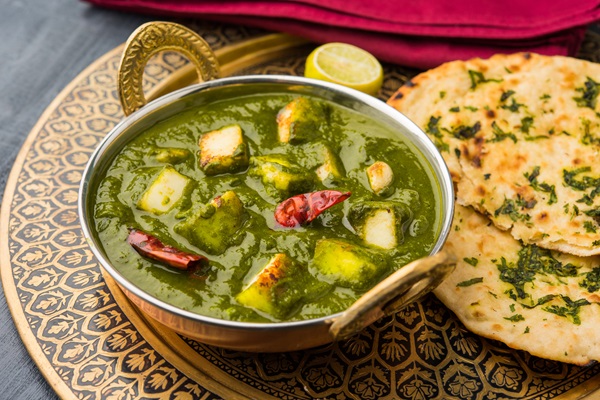 Palak Paneer with Indian Naan